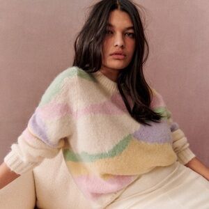 Sézane Pull Rose Pastel Pastel Beau Pull Pull Dustin Pastel XXS